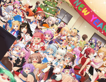 2021 6+girls ahoge airani_iofifteen akai_haato aki_rosenthal amane_kanata android angel_wings anger_vein animal_ears ankimo_(tokino_sora) annotated anya_melfissa armpits ayunda_risu azki_(2nd_costume)_(hololive) azki_(hololive) bibi_(tokoyami_towa) blonde_hair blue_hair bone_hair_ornament bottomless breasts brown_hair cat_ears cat_tail character_request chibi christmas_tree cleavage closed_eyes collarbone controller crown deerstalker demon_horns disembodied_head dog_ears don-chan_(usada_pekora) double_bun dress dualshock everyone fake_facial_hair fake_mustache food game_controller gamepad gawr_gura gawr_gura_(1st_costume) grabbing_another&#039;s_ear grin hair_bun hair_ornament hand_on_another&#039;s_ear hat hiding highres himemori_luna himemori_luna_(1st_costume) holding holding_controller holding_detached_head hololive hololive_english hololive_indonesia horns hoshimachi_suisei houshou_marine inugami_korone kintsuba_(shiranui_flare) kiryu_coco kotori_photobomb kureiji_ollie lion_ears long_hair low_twintails low_wings lying_on_person mano_aloe minato_aqua minato_aqua_(1st_costume) momosuzu_nene moona_hoshinova mori_calliope mori_calliope_(1st_costume) multiple_girls murasaki_shion nakiri_ayame natsuiro_matsuri natsuiro_matsuri_(1st_costume) necktie nekomata_okayu nijisanji ninomae_ina&#039;nis ninomae_ina&#039;nis_(1st_costume) odd_one_out omaru_polka omaru_polka_(1st_costume) ookami_mio oozora_subaru open_mouth oruyanke_(shirakami_fubuki) outstretched_arms party pavolia_reine photobomb playing_games playstation_controller pointy_ears popsicle purple_hair rabbit_ears red_hair roboco-san sakura_miko sakura_miko_(1st_costume) sesield shaded_face sheep_horns shirakami_fubuki shiranui_flare shirogane_noel shishiro_botan shishiro_botan_(1st_costume) short_necktie sleeveless sleeveless_dress smile smol_ame spread_arms squirrel_ears suzuhara_lulu tail takanashi_kiara takanashi_kiara_(1st_costume) television tentacles tokino_sora tokoyami_towa tsunomaki_watame tsunomaki_watame_(1st_costume) twintails under_table uruha_rushia usada_pekora usada_pekora_(1st_costume) virtual_youtuber walfie_(style) watson_amelia watson_amelia_(1st_costume) when_you_see_it window wings wolf_ears wolf_tail yozora_mel yukihana_lamy yuzuki_choco yuzuki_choco_(1st_costume)