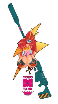 1girl breasts gun huge_breasts long_hair tengen_toppa_gurren_lagann weapon yoko_littner