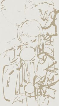 1girl animated animated_gif antennae aqiu4682 artist_name black_robe brown_eyes chinese_commentary commentary_request covered_mouth cropped_torso flower fog grey_background grey_hair grey_shirt hand_fan holding holding_fan leaf long_hair long_sleeves making-of nail_polish original pink_flower pink_nails procreate_(medium) robe shirt solid_eyes solo straight_hair tuanshan water_lily_flower watermark weibo_watermark wide_sleeves