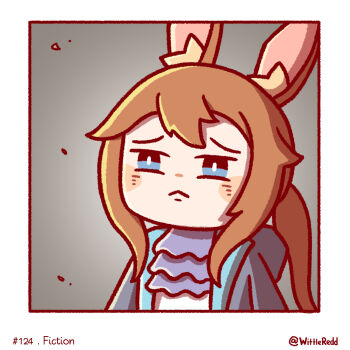 Rule 34 | 1girl, amiya (arknights), animal ears, arknights, ascot, black jacket, blue eyes, brown hair, frilled ascot, frills, highres, hood, hooded jacket, jacket, purple ascot, rabbit ears, rabbit girl, solo, wittle red