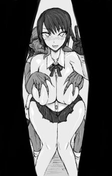 1boy 1girl breasts grabbing grabbing_another&#039;s_breast groping highres huge_breasts ugly_bastard