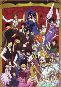00s 10s 1990s_(style) 6+boys 6+girls absurdres black_hair blonde_hair blood-c blue_eyes breasts brown_eyes brown_hair cardcaptor_sakura chiho chii chise chobits clamp crossover daidouji_tomoyo doumeki_shizuka dress fai_d._flowright flower gate_7 glasses green_eyes hanato_kobato heterochromia highres horitsuba_gakuen ichihara_yuuko kinomoto_sakura kisaragi_saya kobato. kurogane li_syaoran long_hair looking_at_viewer mokona multiple_boys multiple_crossover multiple_girls pink_hair plant red_eyes retro_artstyle rose sakura_hime shizuka_domeki siblings sisters tsubasa_chronicle tsubasa_reservoir_chronicle twins watanuki_kimihiro wavy_hair x_(symbol) xiaolang xxxholic yuuko_ichihara