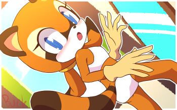 1girl blue_eyes bra loli marine_the_raccoon panties sonic_(series) underwear