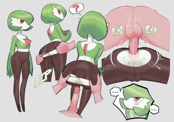 ... 1boy 1girl ? absurdres anal anus ass black_pantyhose bob_cut clothed_pokemon colored_skin emotionless_sex gardevoir gen_3_pokemon green_hair green_skin hair_over_one_eye hetero highres multicolored_skin nintendo no_feet noill one_eye_covered pantyhose penis plap pokemon pokemon_(creature) pokephilia red_eyes sex simple_background spoken_question_mark torn_clothes torn_pantyhose two-tone_skin uncensored white_background white_skin