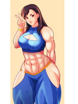 1girl absurdres artistic_madman breasts capcom chun-li highres large_breasts muscular muscular_female street_fighter
