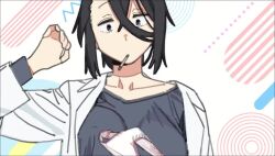 2boys 5girls animal_ears animal_print animated bikini black_hair black_leotard black_sailor_collar bouncing_breasts breasts brown_hair cleavage cow_ears cow_horns cow_print crossed_bangs fake_animal_ears fake_horns flat_chest hiratsuka_satomi horns huge_breasts imamura_ryou kotobuki_hisako kotobuki_mayuki large_breasts leotard long_hair low-tied_long_hair low_ponytail medium_breasts michinoku_komaro mizunoe_ume multiple_boys multiple_girls orange_hair otori_tan panties pink_panties playboy_bunny ponytail print_bikini print_thighhighs rabbit_ears sailor_collar school_uniform seitokai_ni_mo_ana_wa_aru! serafuku swimsuit teacher terui_arisu thighhighs trap underwear video