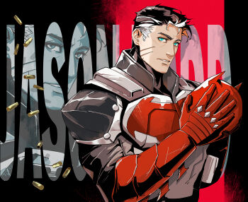 aged_up bat_signal batman batman_(series) batman_symbol belt bodysuit dc_comics gloves grey_bodysuit highres jason_todd male_focus mask multicolored_bodysuit muscular muscular_male nichasheng pants red_hood_(dc) red_mask superhero_costume taut_bodysuit two-tone_bodysuit utility_belt