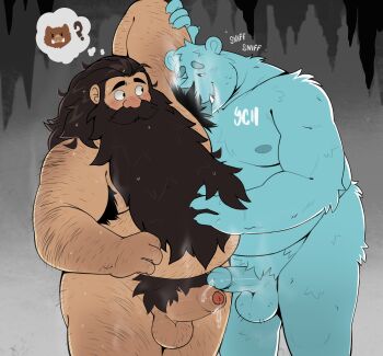 2boys absurdres arm_up armpit_hair armpit_hair_peek bara beard big_belly blush boar completely_nude cowboy_shot dungeon_meshi dwarf erection excessive_armpit_hair excessive_pubic_hair facial_hair fat fat_man furry furry_male furry_with_non-furry hairy highres interspecies knuckle_hair large_pectorals large_variant_set licking licking_armpit long_beard looking_at_another male_focus male_pubic_hair multiple_boys mustache nipples nude original pectorals penis penises_touching pubic_hair senshi_(dungeon_meshi) smelling smelling_armpit sparse_ass_hair sparse_chest_hair sparse_navel_hair spazz_bear speech_bubble standing sweat thick_arm_hair thick_leg_hair thick_mustache thought_bubble uncensored variant_set very_hairy very_long_beard very_sweaty yaoi ych_commission