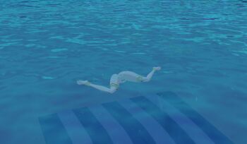 1girl 3d asphyxiation beach beaten defeated_villainess drowned drowning exhibitionism helpless imminent_death lower_body original outdoors pubic_hair pubic_tattoo public_indecency pussy sexual_demon_tattoo tattoo