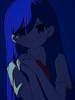 1girl aliasing blush closed_mouth collared_shirt colored_skin highres long_hair looking_at_viewer mari_(headspace)_(omori) mari_(omori) mug1430 neckerchief omori own_hands_together purple_background purple_eyes purple_hair purple_sweater_vest red_neckerchief shirt short_sleeves simple_background smile solo sweater_vest upper_body white_shirt white_skin