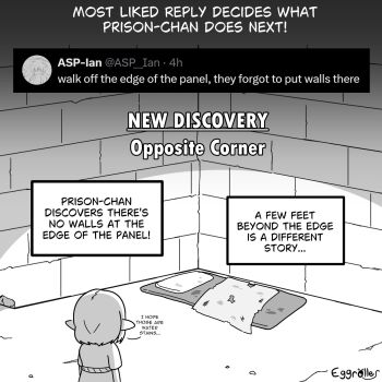 1girl bedroll bob_cut commentary english_commentary english_text from_behind highres original pointy_ears rags signature solo the-eggroller twitter