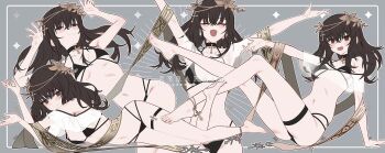 1girl bikini character_request feet highres navel planbi smile swimsuit