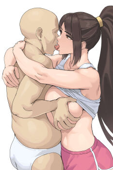 1boy 1girl absurdres breasts fatal_fury highres huge_breasts kiss shiranui_mai street_fighter street_fighter_6