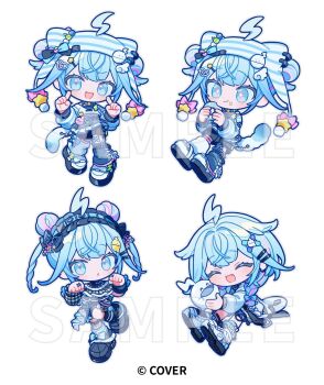 Rule 34 | 1girl, :d, ahoge, blue eyes, blue hat, center-flap bangs, clenched hands, closed eyes, colored eyelashes, commentary request, double-parted bangs, dress, eating, fang, full body, hair flaps, hair intakes, hair ornament, hat, highres, hololive, hololive dev is, lightning ahoge, messy hair, mizumiya su, multiple views, open mouth, osakana forever, paw pose, shoes, short hair, smile, sneakers, virtual youtuber, white dress