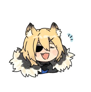 1boy animal_ears armor black_armor cape chibi chibi_only closed_mouth commentary_request dimitri_alexandre_blaiddyd dimitri_alexandre_blaiddyd_(blue_lion) eyepatch fang fire_emblem fire_emblem_shadows fur-trimmed_cape fur_trim kemonomimi_mode lion_boy lion_ears male_focus nintendo open_mouth silviadove upper_body white_background