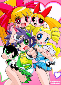 Rule 34 | 00s, 6+girls, akazutsumi momoko, ass, black hair, blonde hair, blossom (ppg), blue eyes, blush, bubble, bubbles (ppg), buttercup (ppg), cartoon network, closed eyes, clothes lift, crossover, gloves, goutokuji miyako, green eyes, hindenburg (hindenburugu), hug, hyper blossom, jacket, matsubara kaoru, multiple girls, open mouth, orange hair, pantyhose, pink eyes, ponytail, powered buttercup, powerpuff girls, powerpuff girls z, punching, purple hair, red eyes, rolling bubbles, short twintails, skirt, skirt lift, smile, thighs, twintails, white legwear