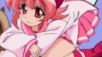 1girl animated animated_gif behoimi boots character_name closed_mouth dot_nose hat heart_(symbol) long_sleeve_shirt long_sleeves magical_girl medium_hair open_mouth pani_poni_dash! pink_hair school_uniform smile stuffed_animal stuffed_horse stuffed_toy