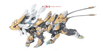 artist_name claws electricity facebook_logo full_body gen_1_pokemon highres instagram_logo joints jolteon mecha mechanical_tail mechanization nintendo no_humans pokemon pokemon_(creature) robot robot_joints tail twitter_logo twitter_username walking xezeno