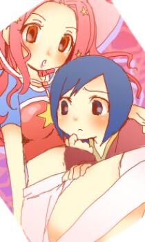 Rule 34 | 00s, 1boy, 1girl, blue eyes, blue hair, blush, couple, digimon, digimon adventure 02, hat, hetero, ichijouji ken, kurot, long hair, lowres, pink hair, red eyes, short hair, skirt, socks, sweater, tachikawa mimi