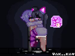 1boy 1girl animated animated_gif artist_name barefoot black_hair blue_eyes blush chair chrome_(mon-musu_quest!) closed_eyes colored_skin commentary_request cum cum_in_pussy dark femdom fertilization from_side full_body girl_on_top hair_between_eyes hat heart hetero horns hug impregnation kiss loli long_hair looking_at_another luka_(mon-musu_quest!) mon-musu_quest! nude nurse_cap ovum penis pink_eyes pink_horns pink_thighhighs pixel_art profile purple_hair purple_skin purple_thighhighs pussy sex short_hair shota sitting straddling striped_clothes striped_thighhighs thighhighs twintails upright_straddle vaginal vak_kav wide_hips x-ray