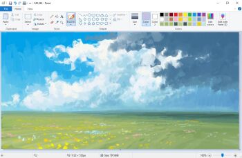 art_program_in_frame christian_young cloud cloudy_sky commentary day horizon landscape meadow microsoft_paint_(medium) microsoft_paint_(software) no_humans original outdoors painterly plain scenery screencap sky sky_focus