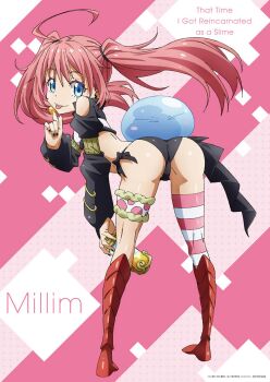 1girl 1other ass highres milim_nava official_art pink_hair smile source_request tagme tensei_shitara_slime_datta_ken