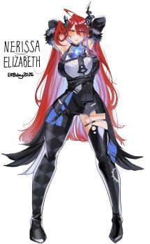 1girl ahoge asymmetrical_horns bare_shoulders birthday blue_fire blue_hair breasts character_name colored_inner_hair cosplay crystal_horns dated demon_horns elizabeth_rose_bloodflame feather-trimmed_jacket fire fire_on_chest flower gloves hair_ornament happy_birthday highres hololive hololive_english horn_flower horns huge_ahoge large_breasts long_hair looking_at_viewer mole mole_under_eye multicolored_hair nerissa_ravencroft nerissa_ravencroft_(1st_costume) nerissa_ravencroft_(cosplay) open_mouth red_eyes red_hair set7 solo tassel tassel_hair_ornament thorn_(elizabeth_rose_bloodflame) two-tone_hair uneven_horns very_long_hair virtual_youtuber