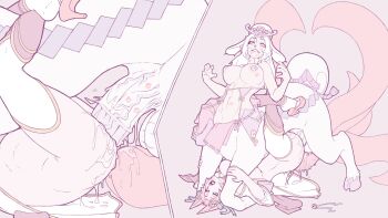 1futa 1girl ahri_(league_of_legends) animal_ears animal_penis ass breasts centauroid cum cum_in_pussy demimond23 erection fox_ears futanari high_heels highres horse_penis japanese_clothes large_breasts league_of_legends lillia_(league_of_legends) lipstick_mark nipples penis pink_hair platform_heels sex spirit_blossom_(league_of_legends) spirit_blossom_ahri spirit_blossom_lillia taur testicles thighhighs vaginal white_hair
