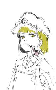 1girl big_mouth bleach doublep0ints expressionless highres liltotto_lamperd looking_at_viewer sharp_teeth short_hair tagme teeth