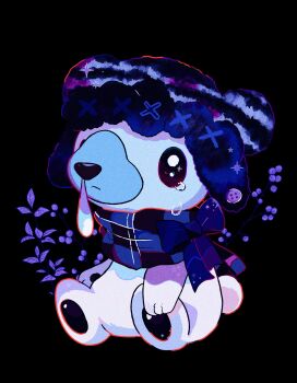 animal_focus bear blue_bow blue_scarf bow closed_mouth clothed_pokemon commentary_request crying cubchoo gen_5_pokemon hat highres mendako_(tyatyaumai29) nintendo no_humans pokemon pokemon_(creature) pokemon_focus scarf snot star_(symbol) star_in_eye symbol_in_eye tail winter_clothes