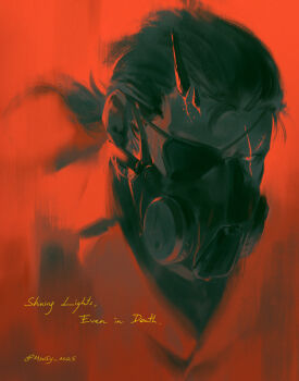 eyepatch gas_mask horns male_focus mask metal_gear_(series) metal_gear_solid_v:_the_phantom_pain scar scar_on_face solo souyuu venom_snake