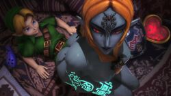 1boy 1girl age_difference ambrosine92 animated arm_tattoo ass blonde_hair blue_eyes body_markings breasts clothed_sex colored_sclera colored_skin completely_nude glowing glowing_eyes glowing_markings glowing_nipples glowing_tattoo grey_skin highres instrument leg_tattoo link looking_back makeup midna midna_(true) nintendo nipples nude ocarina orange_hair pointy_ears purple_lips red_eyes reverse_cowgirl_position runes sex shield shota straddling tagme tattoo the_legend_of_zelda the_legend_of_zelda:_ocarina_of_time the_legend_of_zelda:_twilight_princess video yellow_sclera young_link