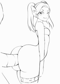 anal animated animated_gif ass cyberpunk_(series) cyberpunk:_edgerunners highres huge_ass huge_penis large_penis penis rebecca_(cyberpunk) sketch stomach_bulge strapless tattoo tube_top twintails zonen404