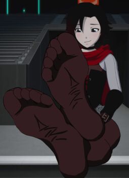 foot_focus no_shoes pantyhose ruby_rose rwby solo tagme third-party_edit