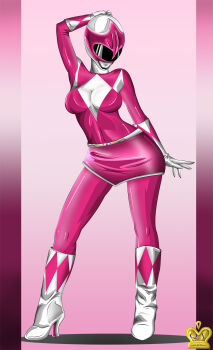 1girl boots breasts female_focus high_heel_boots high_heels highres kimberly_ann_hart kyouryuu_sentai_zyuranger legs mighty_morphin_pink_ranger power_rangers ptera_ranger queen_vegeta_69 solo super_sentai