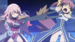 Rule 34 | 1boy, 2girls, animated, anime screenshot, audible speech, baka to test to shoukanjuu, breasts, brown eyes, english audio, green eyes, highres, himeji mizuki, large breasts, multiple girls, purple eyes, red hair, shimada minami, sound, tagme, thick thighs, thighs, video, yoshii akihisa