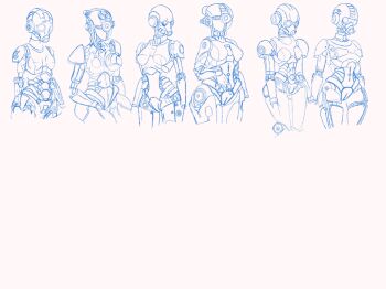 assaultron experiment experimental female_focus highres humanoid_robot robot robot_girl sketch sketching unfinished