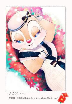 Rule 34 | 1girl, absurdres, blue eyes, bow, chipmunk ears, chipmunk girl, clarice (disney), disney, dress, eyelashes, hat, highres, looking at viewer, mickey mouse &amp; friends, open mouth, rl10 02, sailor dress, sailor hat, solo, translation request, upper body