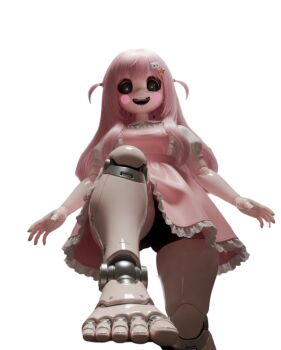 animatronic candy candy_store dress food highres loli lollipop non-web_source original pink_hair possessed robot shop