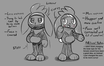 1boy 1girl animal_feet animal_hands animal_nose arm_at_side arrow_(symbol) blush body_fur covered_mouth english_text flat_chest furry furry_female furry_male gen_8_pokemon grey_background grey_theme greyscale hand_in_pocket hands_up happy headband j.jama looking_at_viewer monochrome nintendo open_mouth pokemon pokemon_(creature) rabbit_boy rabbit_ears rabbit_girl rabbit_tail raboot short_tail simple_background sketch smile spot_color tail