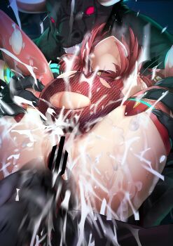 1boy 1girl absurdres bar_censor breasts cameltoe censored circlet clothing_aside core_crystal_(xenoblade) cum cum_in_pussy earrings ejaculation giving_birth glowing hetero highres interspecies jewelry large_breasts large_penis large_variant_set looking_at_viewer medium_hair minotaur monster nipples non-web_source onigirikun open_mouth penis pregnant pyra_(xenoblade) rape red_eyes red_hair red_shorts red_thighhighs sex short_shorts shorts shorts_aside solo surprised swept_bangs thighhighs torn_clothes torn_thighhighs variant_set wide-eyed xenoblade_chronicles_(series) xenoblade_chronicles_2