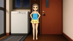 1boy 1girl age_difference animated anime_screenshot anus ass bath breasts brown_eyes brown_hair censored english_text erection hair_ornament loli long_hair mosaic_censoring navel nipples nude one-piece_tan panties peeing penis pussy sayama_chie shoujo_ramune skirt small_breasts sound subtitled tagme tan tank_top tanline underwear undressing video