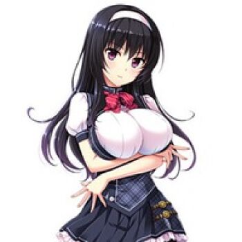black_hair black_skirt hatsunegaoka_yui honoo_no_haramase_oppai_ero_appli_gakuen skirt tagme white_background