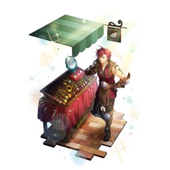 1boy arm_tattoo armor artist_request aura black_gloves black_pants black_shirt blue_gemstone brick_road brown_armor brown_gloves closed_mouth diamond_(gemstone) earrings elbow_gloves frown full_body game_cg gem glint gloves gold_bangle greaves green_gemstone grey_armor hair_between_eyes hand_on_own_hip hand_up holding holding_scythe jewelry l&#039;arc_berg_sickle leather_loincloth light_particles loincloth looking_at_viewer male_focus market_stall messy_hair mirror necklace official_art outdoors pants pauldrons poleyn purple_gemstone red_eyes red_gemstone red_hair red_shirt scythe shin_guards shirt short_hair shoulder_armor simple_background single_pauldron sleeveless sleeveless_shirt solo sparkle standing straight-on sunlight sweatdrop swept_bangs tate_no_yuusha_no_nariagari tate_no_yuusha_no_nariagari_rerise tattoo thinking transparent_background two-tone_armor two-tone_shirt underwear v-shaped_eyebrows vassal_scythe_(demon_dragon_scythe)_(tate_no_yuusha_no_nariagari) vassal_scythe_(tate_no_yuusha_no_nariagari) walking yellow_gemstone