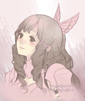 1girl armor brown_eyes brown_hair closed_mouth fire_emblem fire_emblem_awakening hair_ornament long_hair looking_at_viewer nintendo smile solo sumia_(fire_emblem) wing_hair_ornament wintercookies