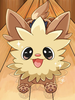 Rule 34 | brown eyes, commentary request, dog, eji (eji07447362), gen 5 pokemon, happy, highres, indoors, lillipup, looking at viewer, nintendo, no humans, open mouth, pokemon, pokemon (creature), pokemon focus, reflection, running, smile, solo