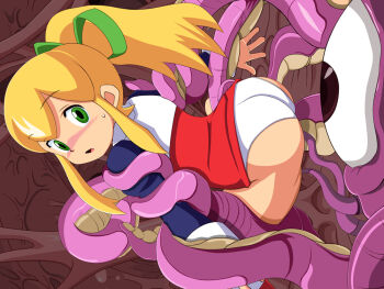 Rule 34 | alien, ass, bdsm, blonde hair, blush, bondage, bound, capcom, embarrassed, looking at ass, marvel, marvel vs. capcom, marvel vs. capcom 2, mega man (series), no humans, panties, ponytail, robot girl, roll (mega man), ryona, shuma gorath, tagme, underwear, upskirt, white panties