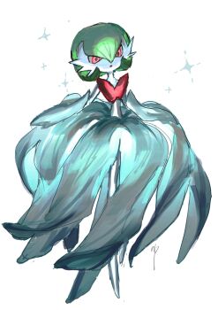 1other colored_skin dress full_body gardevoir gen_3_pokemon green_hair highres looking_at_viewer mega_gardevoir mega_pokemon nintendo np_(0wzsyvlnp78) open_mouth parted_lips pokemon pokemon_(creature) pokemon_focus red_eyes simple_background solo star_(symbol) white_background white_dress white_skin