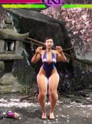 1girl 3d alternate_costume animated ass audible_music barefoot bouncing_breasts breasts capcom chun-li curvy fighting_stance from_behind full_body bad_tag game_screenshot happy highleg highleg_one-piece_swimsuit huge_ass jumping large_breasts medium_breasts mod one-piece_swimsuit purple_one-piece_swimsuit ryona screencap shiny_clothes skin_tight solo sound street_fighter street_fighter_6 swimsuit tagme thick_thighs thigh_gap thighs v victory_pose video video_game video_game_screencap wide_hips