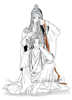 Rule 34 | 2boys, adjusting another's hair, ahoge, arm on knee, barefoot, chinese clothes, chinese text, closed eyes, closed mouth, commentary request, couple, drooling, full body, hair ribbon, hairdressing, hand in another's hair, hand on another's head, hand on own cheek, hand on own face, hanfu, head rest, headband, highres, holding, holding another's hair, holding ribbon, indian style, knee up, lan wangji, long hair, long sleeves, looking at another, male focus, modao zushi, monochrome, multiple boys, parted lips, red ribbon, ribbon, robe, saliva, sidelocks, simple background, sitting, sleeping, sleeping upright, smile, spot color, topknot, twitter username, watermark, wei wuxian, white background, wide sleeves, xiao guan (headdress), yaoi, yellow eyes, ykmr (haga)